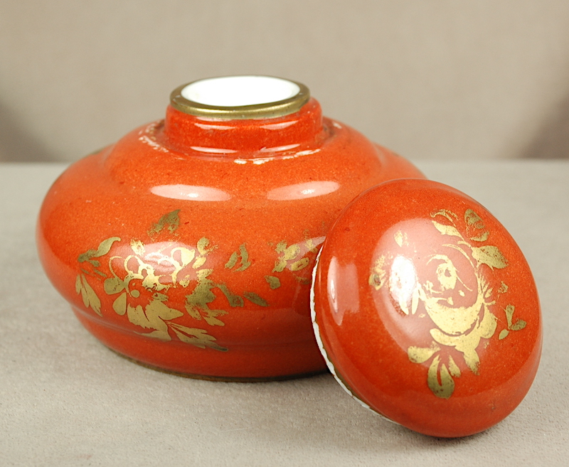 Inkwells and Blotters: 5357: Hand Painted: French Inkwell